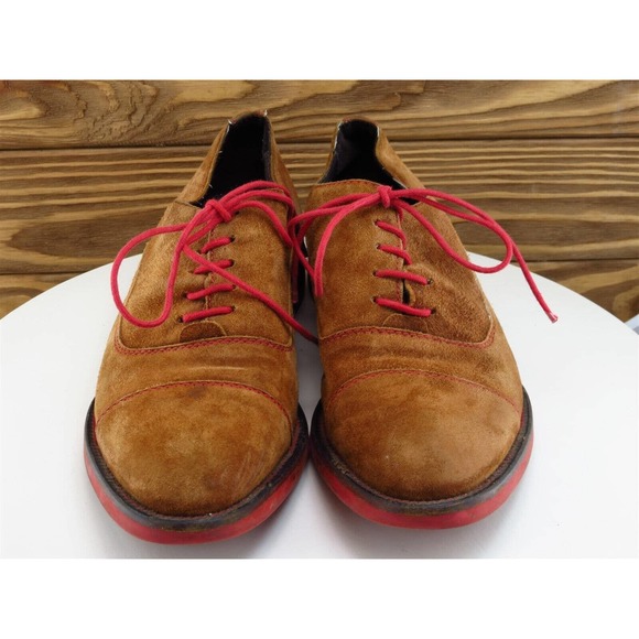 Donald Pliner Sz 8 Oxford‎ Brown Suede Men Lace Up Almond Toe Medium main image 9